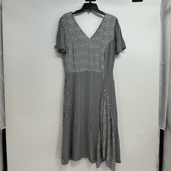 Brora Ink Graphic Print  patchwork Dress Size UK 12 US 8 Asymmetric V Neck - Picture 6 of 15